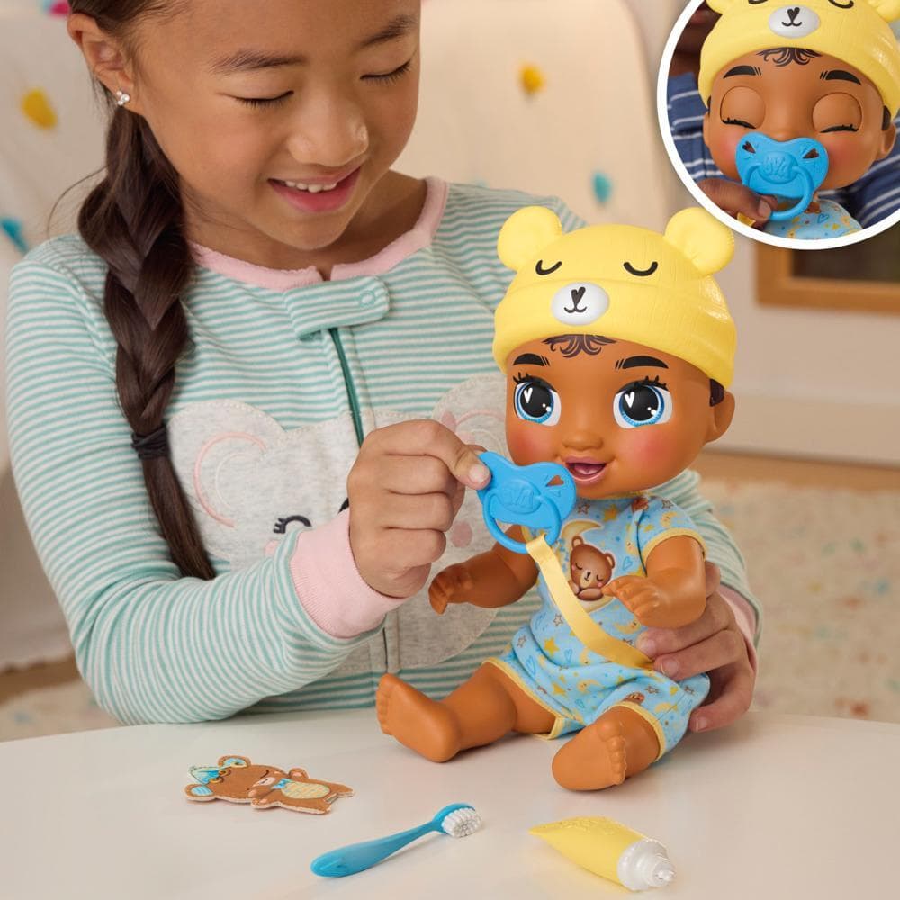 Baby Alive Lil Dreamer Snoozer Bear Black Hair Baby Doll Sleepover Toy for Girls & Boys 3+ product thumbnail 1