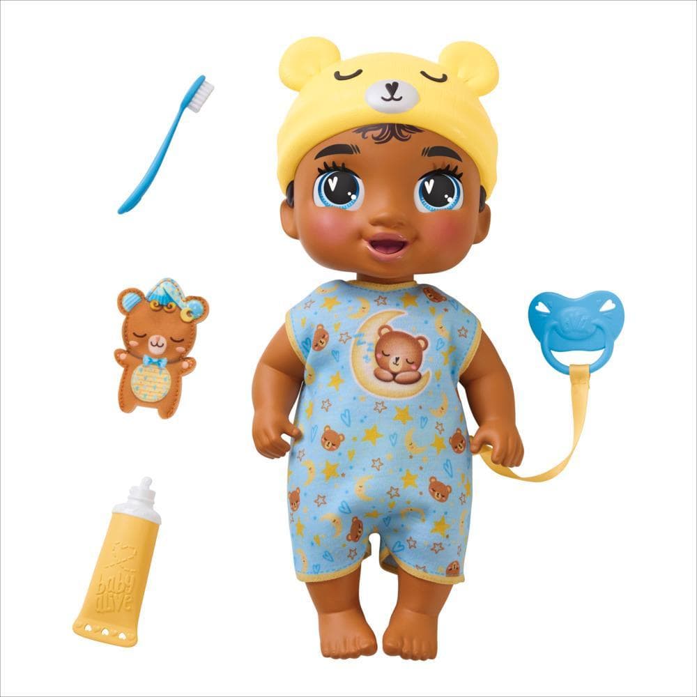 Baby Alive Lil Dreamer Snoozer Bear Black Hair Baby Doll Sleepover Toy for Girls & Boys 3+ product thumbnail 1