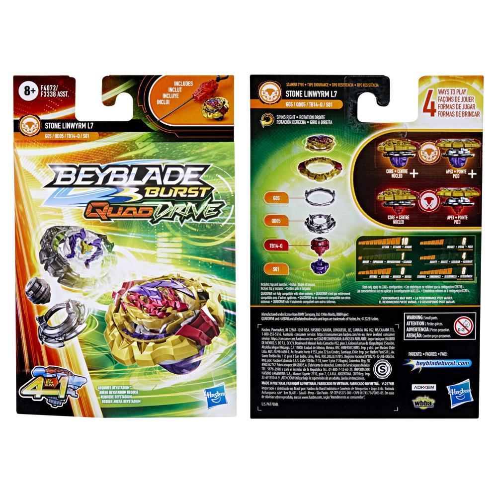 Beyblade Burst QuadDrive Stone Linwyrm L7 Spinning Top Starter Pack -- Battling Game Top Toy with Launcher product thumbnail 1