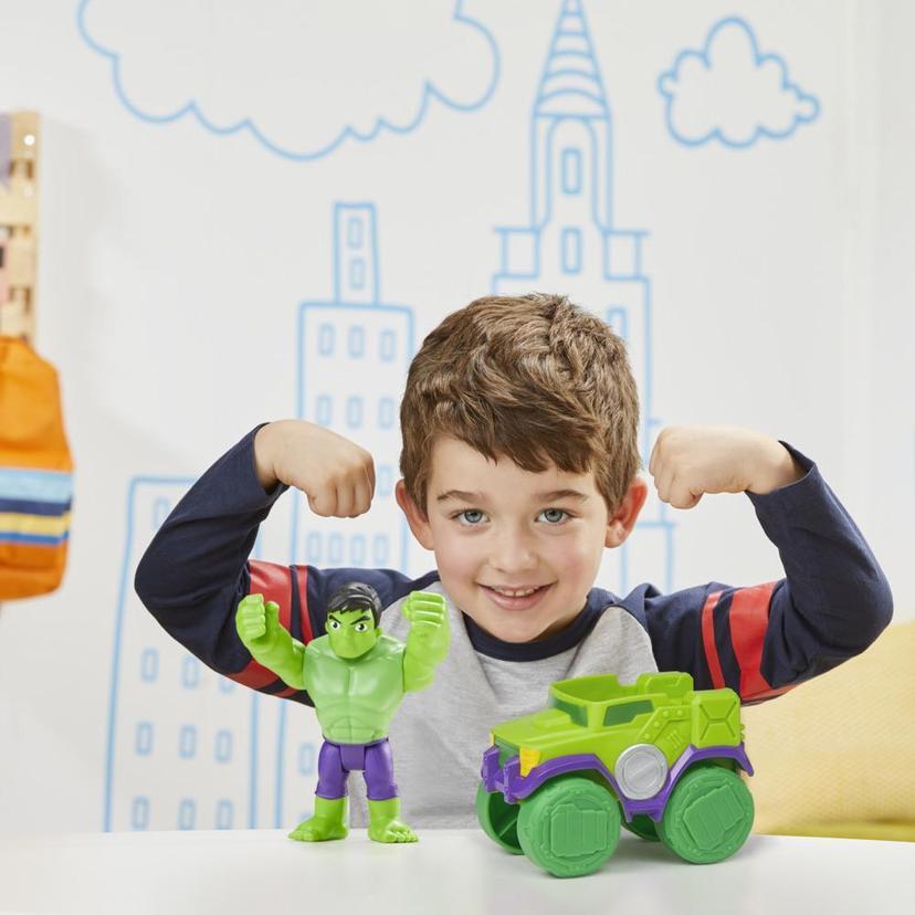 Marvel Spidey and His Amazing Friends Hulk Action Figure and Smash Truck Vehicle, Preschool Toy for Kids Ages 3 And Up product image 1