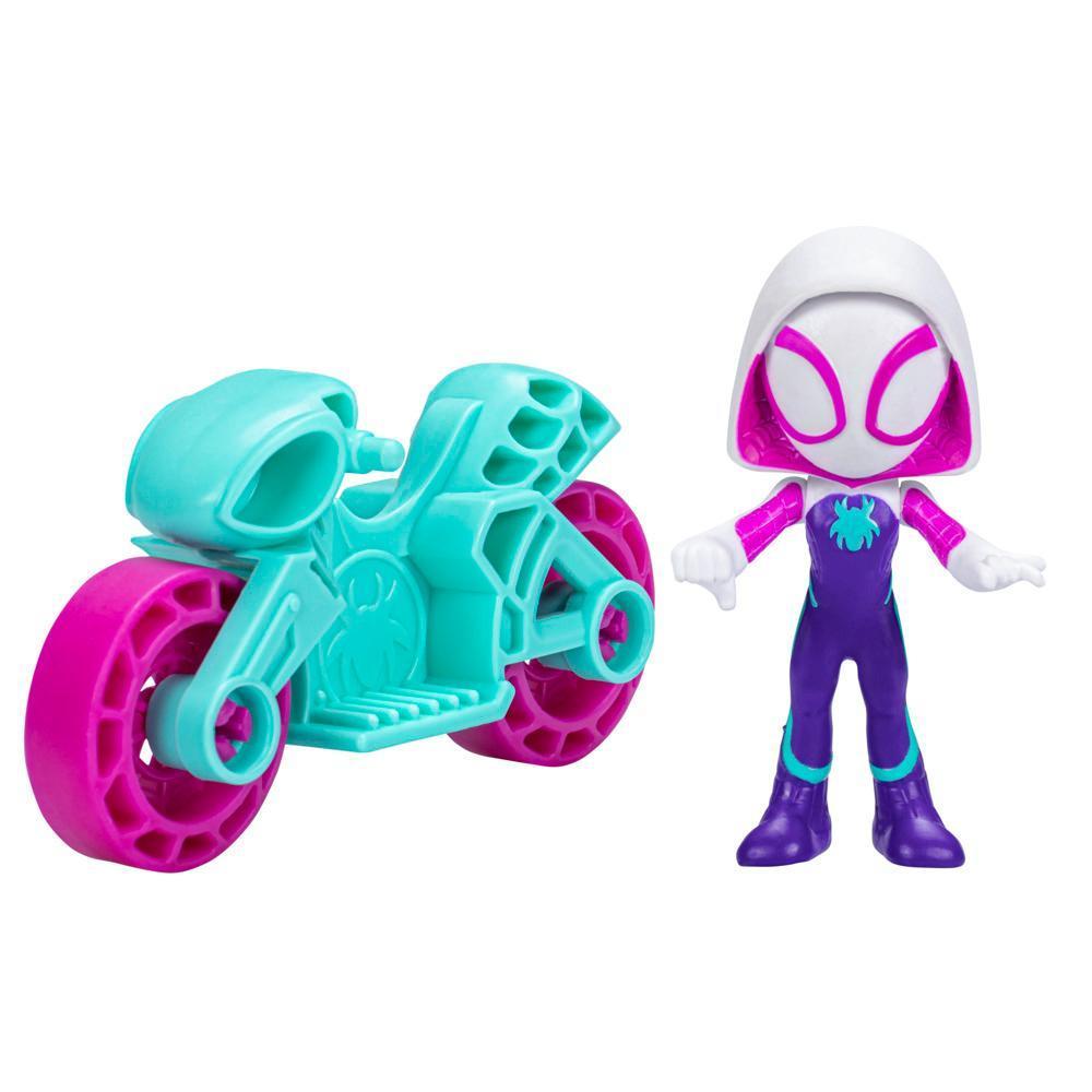 Marvel Spidey and His Amazing Friends, Ghost-Spider Action Figure & Toy Motorcycle, Kids 3 and Up product thumbnail 1