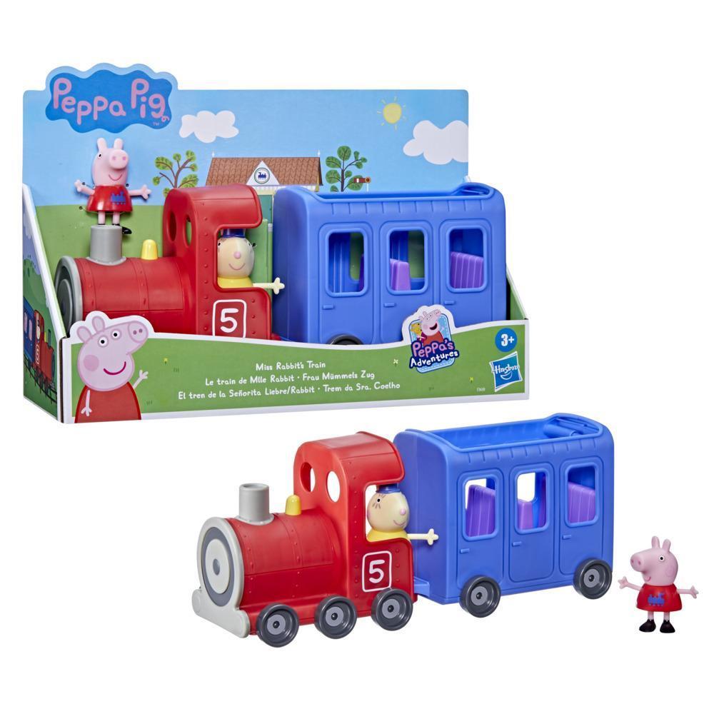 Peppa Pig Peppa’s Adventures Miss Rabbit’s Train Detachable Preschool Toy: 2 Figures, Rolling Wheels, for Ages 3 and Up product thumbnail 1