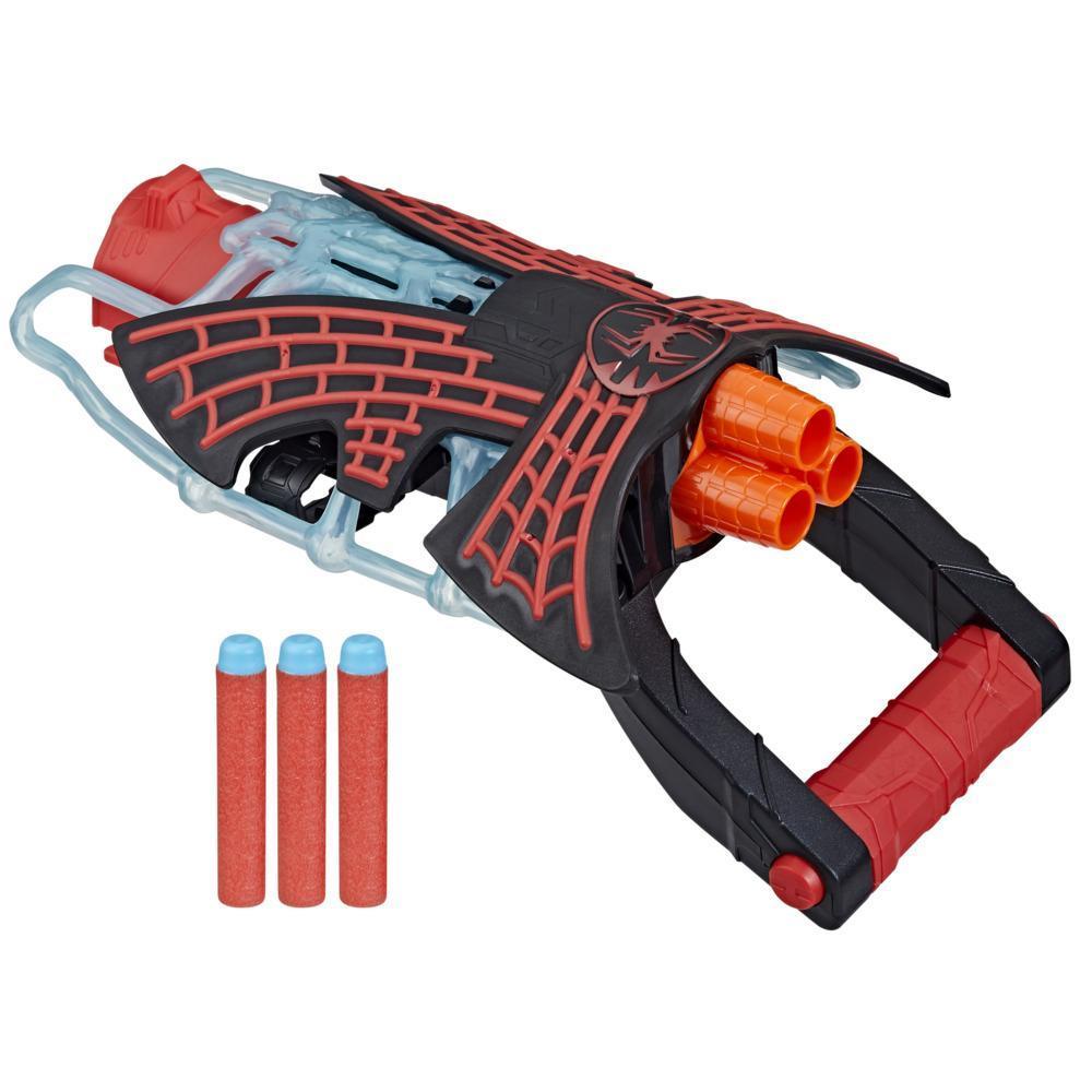 Marvel Spider-Man: Across the Spider-Verse Miles Morales Tri-Shot Blaster, NERF-Powered Toy, 3 Darts, Kids Ages 5 and Up product thumbnail 1