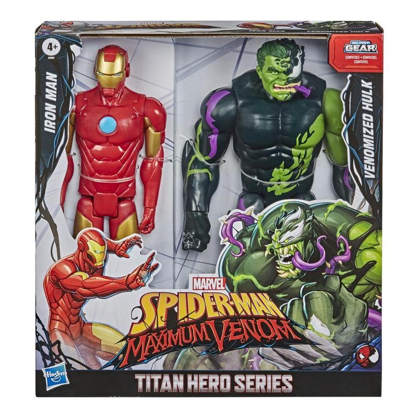 Spider-Man Maximum Venom Titan Hero Iron Man Vs. Venomized Hulk Action  Figure 2-Pack, For Kids Ages 4 And Up - Marvel