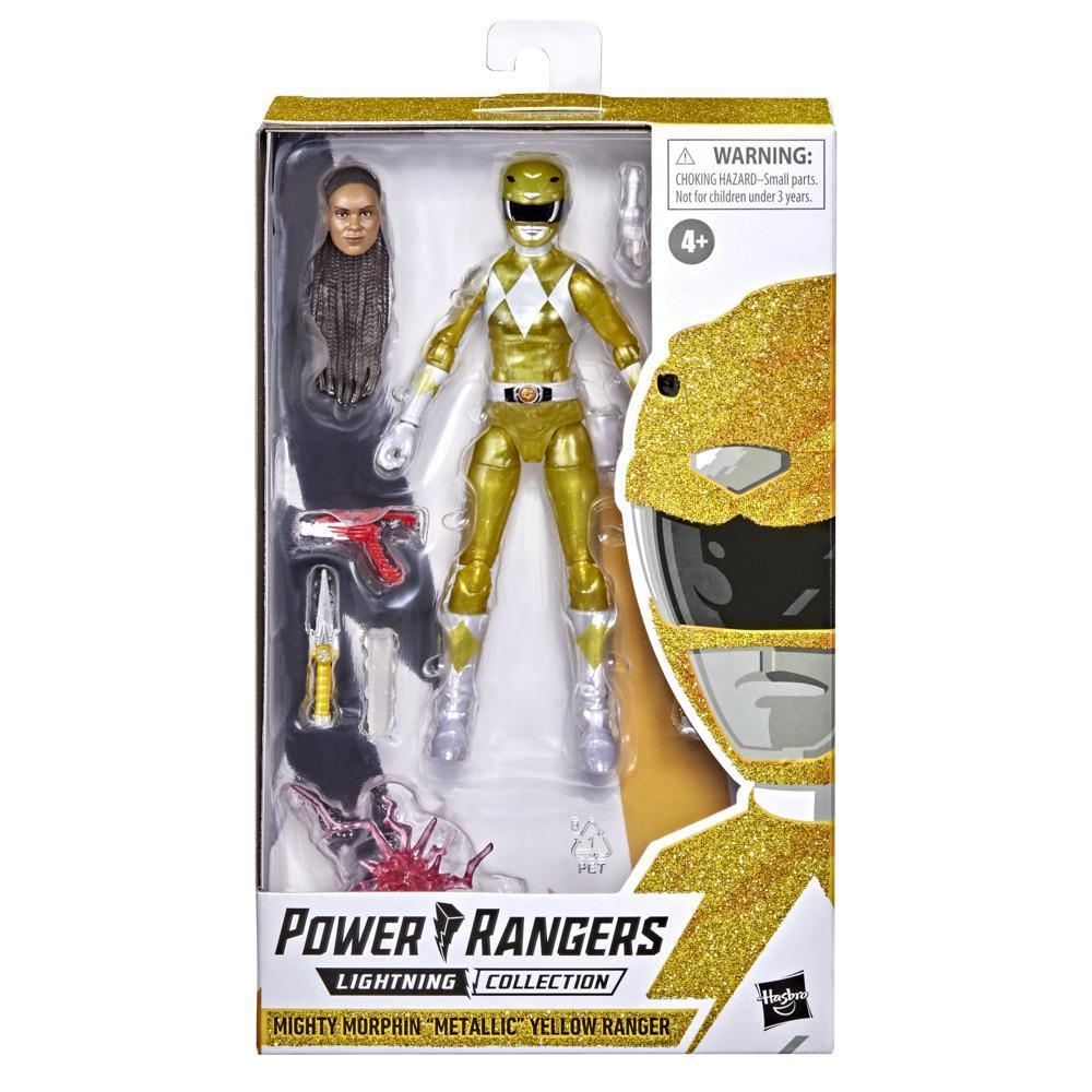 Power Rangers Lightning Collection Mighty Morphin Metallic Yellow Ranger 6-Inch Premium Collectible Action Figure Toy product thumbnail 1