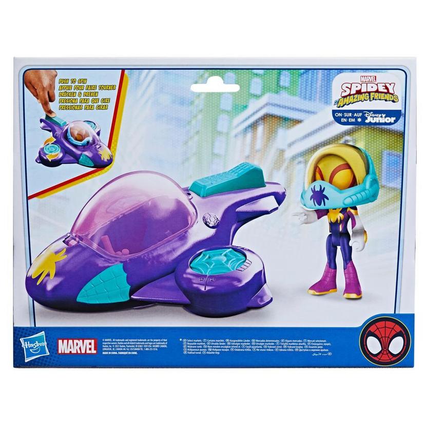 Marvel Spidey and His Amazing Friends Web-Spinners Ghost-Spider with Glide  Spinner Toy Car - Marvel