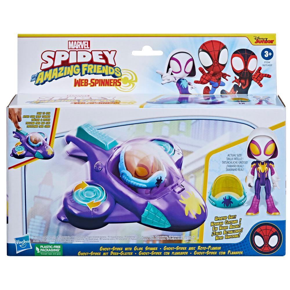 Marvel Spidey and His Amazing Friends Web-Spinners Ghost-Spider with Glide Spinner Toy Car product thumbnail 1