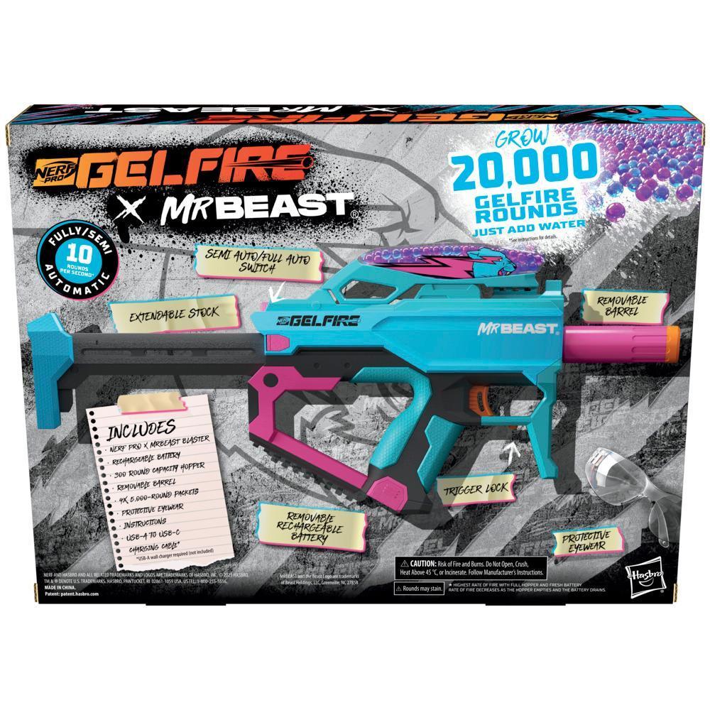 Nerf Pro Gelfire X MrBeast Blaster, 20,000 Gelfire Rounds, Hopper, Rechargeable Battery product thumbnail 1