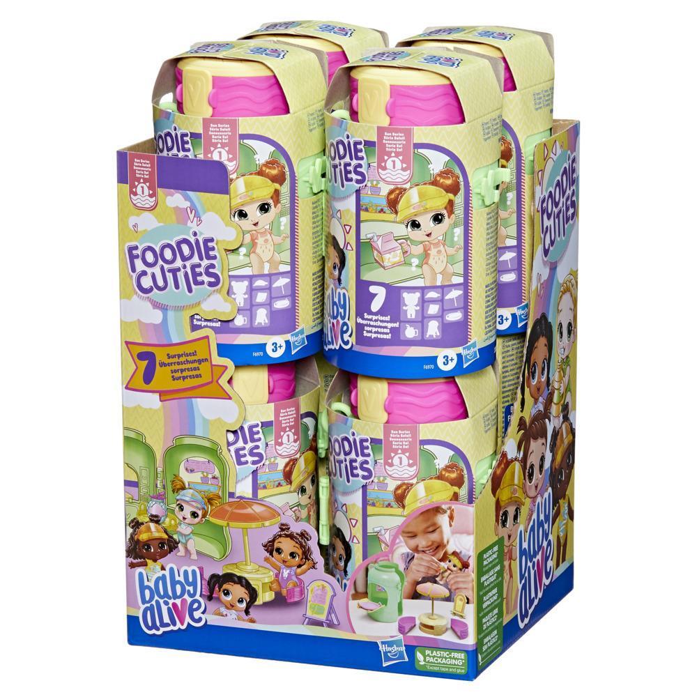 Baby Alive Foodie Cuties, Bottle, Sun Series 1, Surprise Toys, Baby Doll Set with 7 Surprises product thumbnail 1