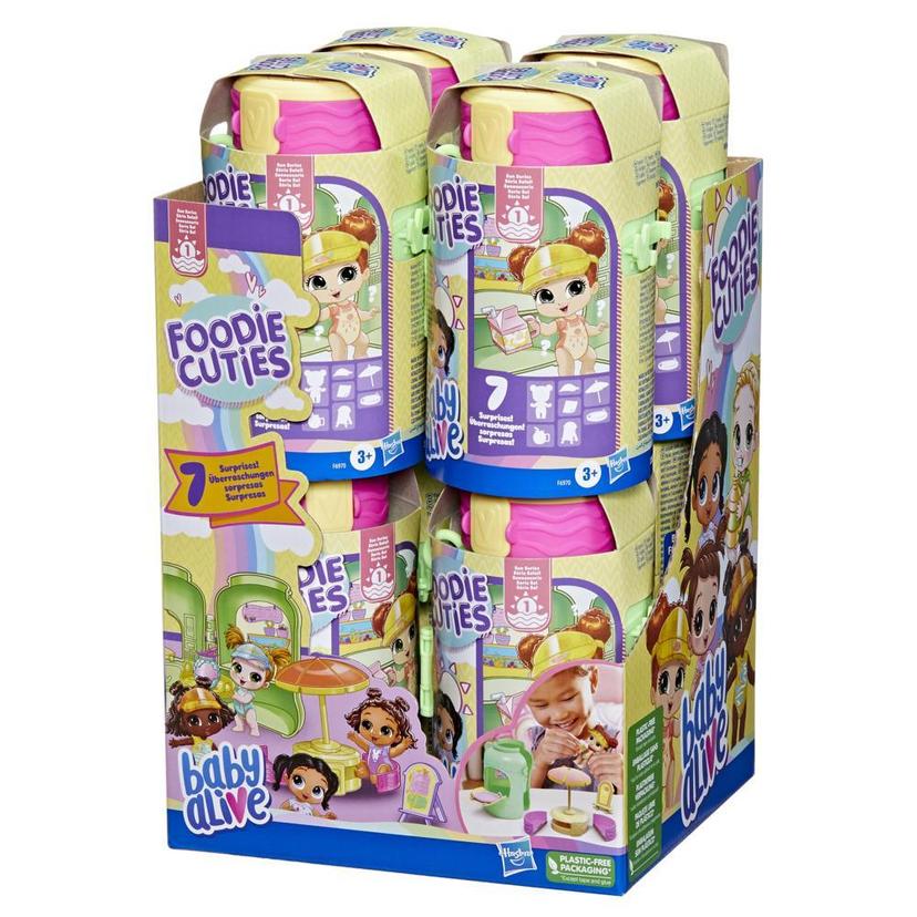 Baby Alive Foodie Cuties, Bottle, Sun Series 1, Surprise Toys, Baby Doll Set with 7 Surprises product image 1