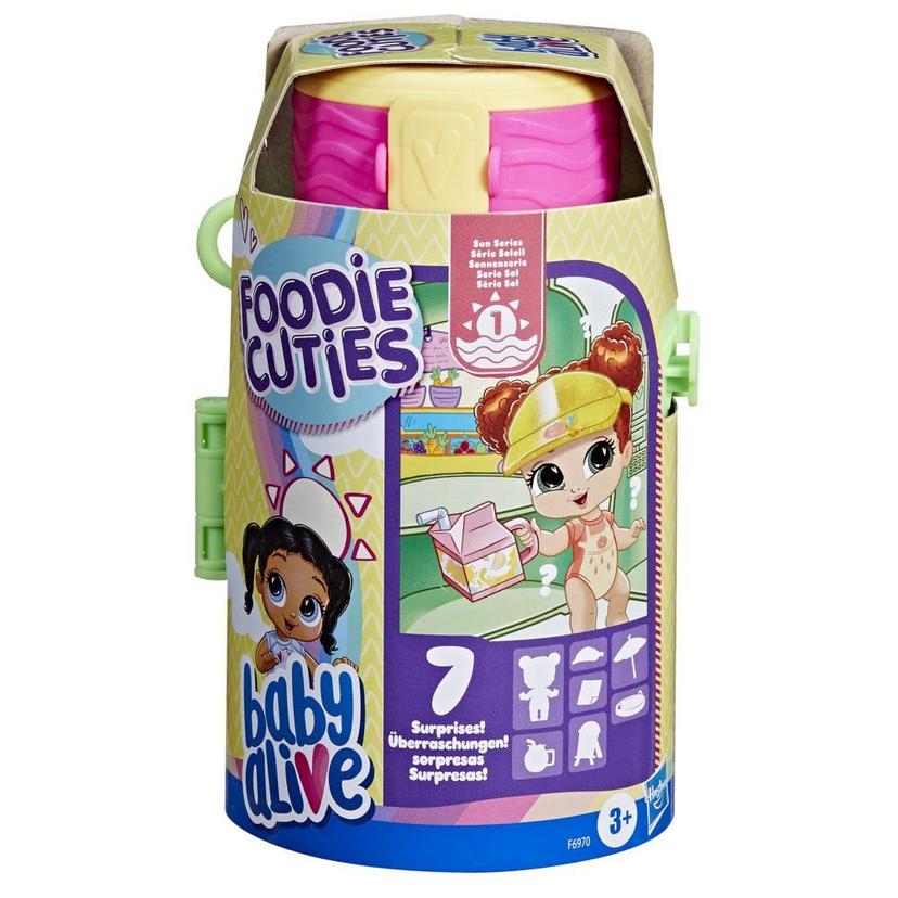 Baby Alive Foodie Cuties, Bottle, Sun Series 1, Surprise Toys, Baby Doll Set with 7 Surprises product image 1