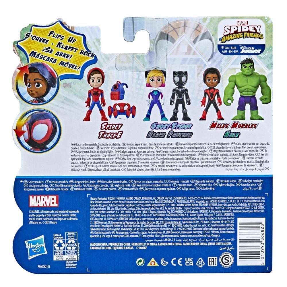 Marvel Spidey and His Amazing Friends Hero Reveal Figure 2-Pack, Mask Flip Feature, Miles Morales: Spider-Man and Hulk, 3 And Up product thumbnail 1