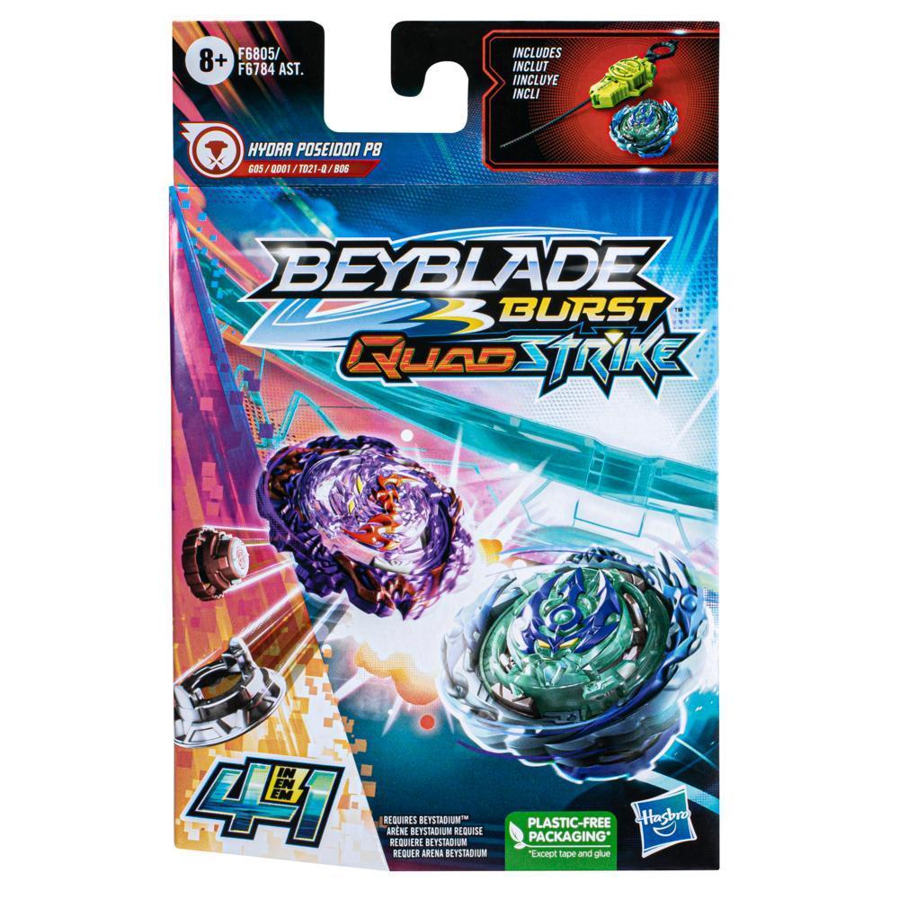 Beyblade Burst QuadStrike Hydra Poseidon P8 Starter Pack, Battling Game Toy with Launcher product thumbnail 1