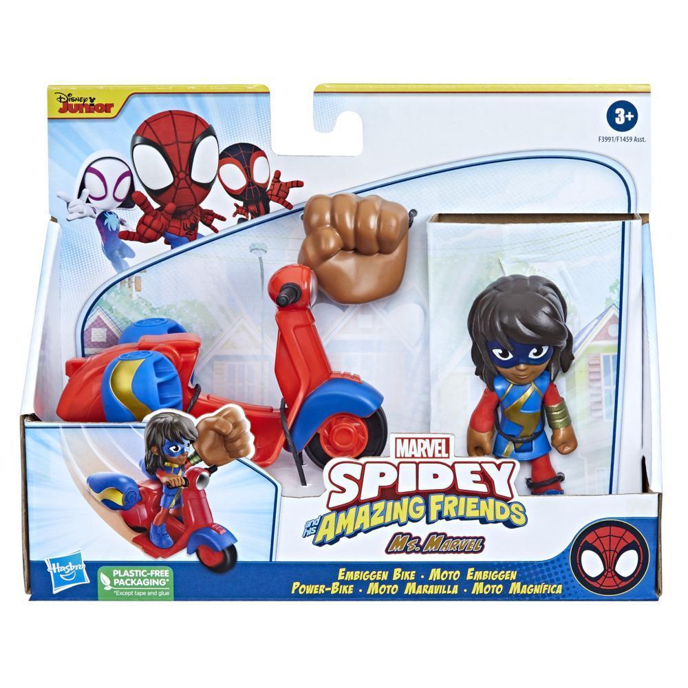 Marvel Spidey and His Amazing Friends Ms. Marvel Action Figure and Embiggen Bike Vehicle, Preschool Toy, Ages 3 And Up product thumbnail 1