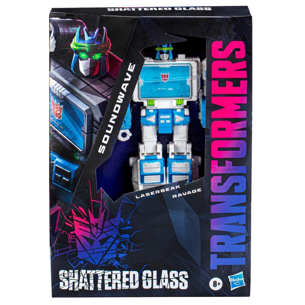 Transformers Generations Shattered Glass Collection Voyager Class Soundwave, Laserbeak, and Ravage, Age 8 and Up, 7-inch product thumbnail 1