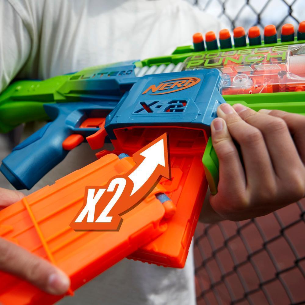 Nerf Elite 2.0 Double Punch Dart Blaster, 50 Nerf Elite Darts, 2x 10-Dart Clips, Motorized Nerf Blaster, Ages 8+ product thumbnail 1