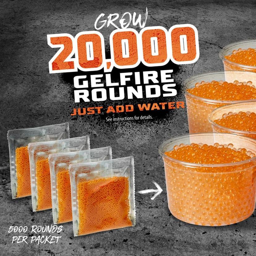 Nerf Pro Gelfire Refill & Hopper, 20,000 Dehydrated Gelfire Rounds & 1x 800 Round Hopper product image 1