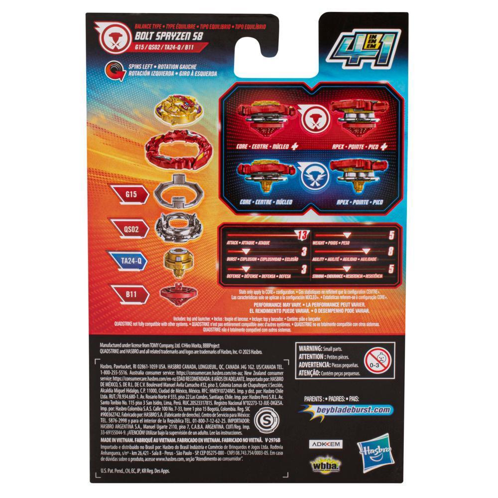 Beyblade Burst QuadStrike Bolt Spryzen S8 Starter Pack, Battling Game Toy with Launcher product thumbnail 1