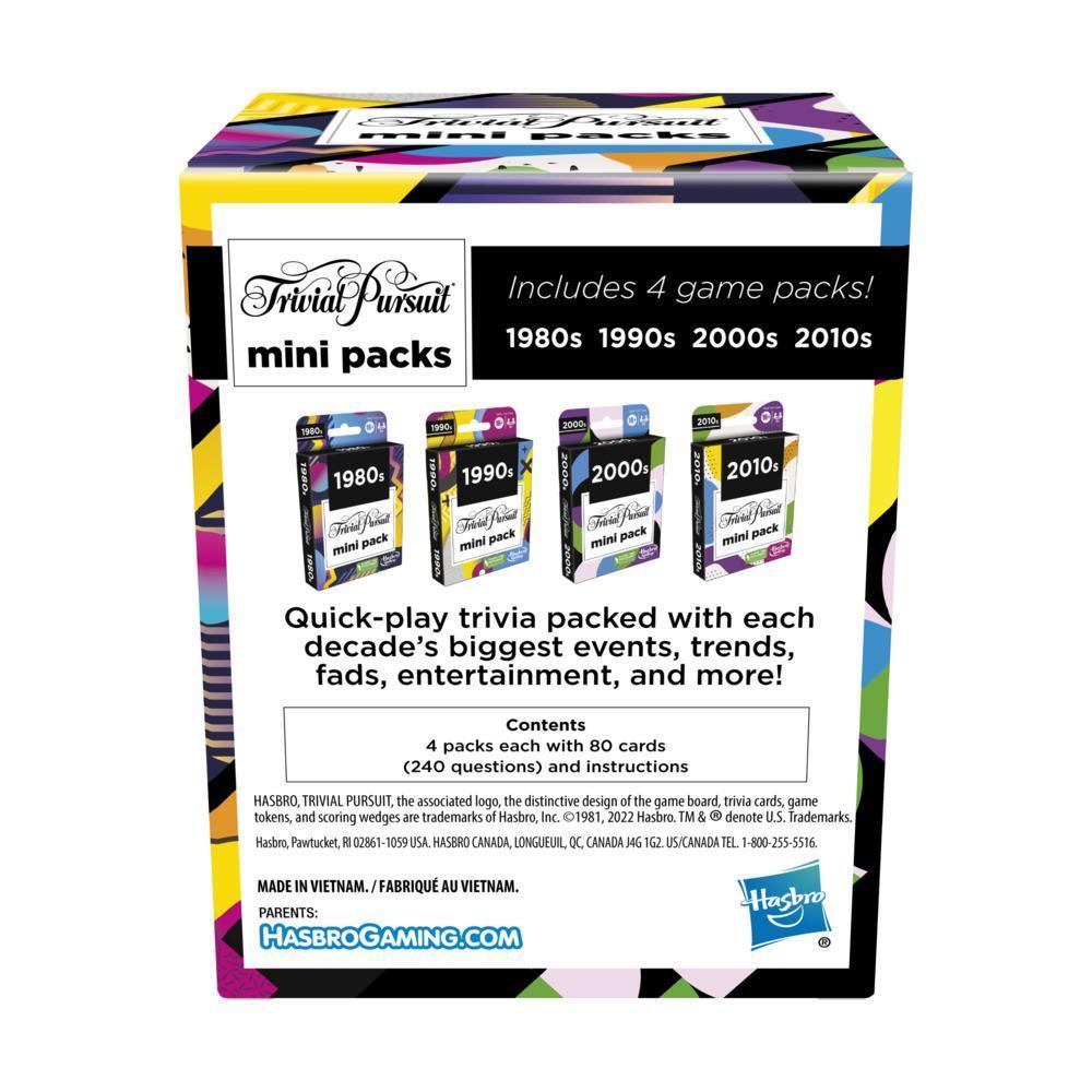 Trivial Pursuit Game Mini Packs Multipack, Fun Trivia Questions for Adults and Teens Ages 16+, 4 Packs Featuring 4 Decades product thumbnail 1