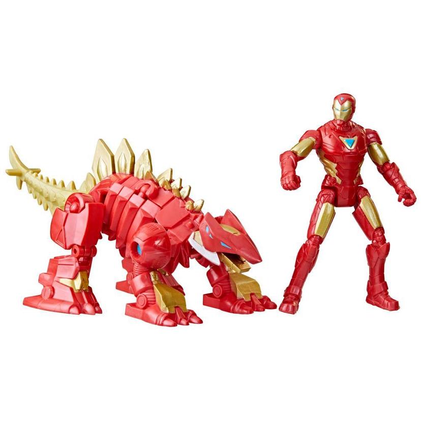 Marvel Mech Strike Mechasaurs Iron Man (4”) with Iron Stomper Mechasaur Action Figures product image 1