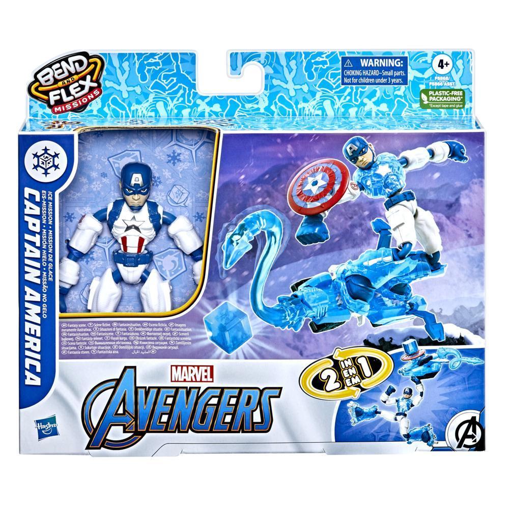 Marvel Avengers Bend and Flex Missions Captain America Ice Mission Figure, 6-Inch-Scale Bendable Toy for Ages 4 and Up product thumbnail 1