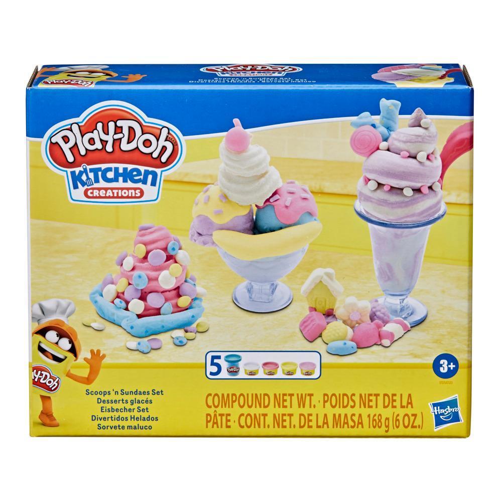 Play-Doh Kitchen Creations Scoops 'n Sundaes Ice Cream Toy Food Set with 5 Non-Toxic Colors product thumbnail 1