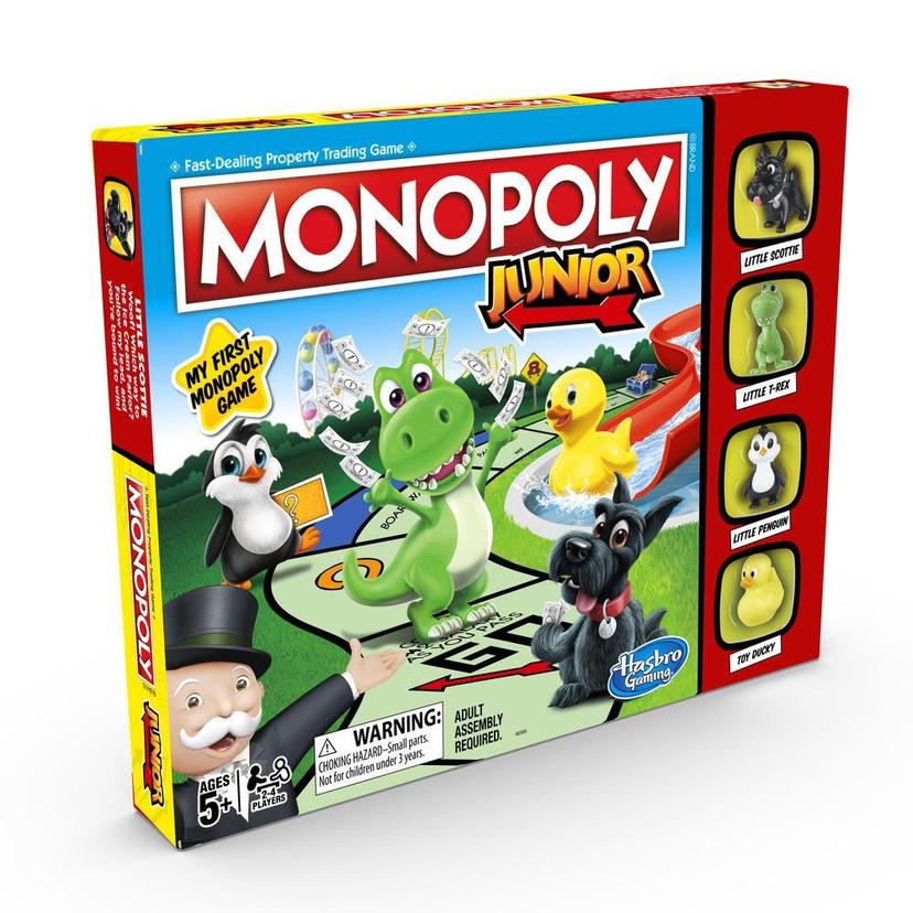 Monopoly Junior Board Game Hasbro Little Scottie, T-Rex, Penguin, Toy Ducky  NEW