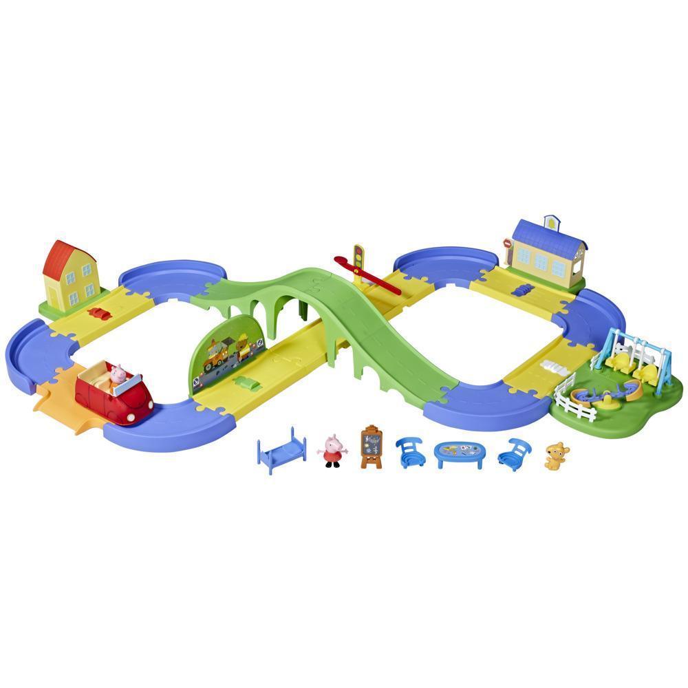 Peppa Pig All Around Peppa’s Town Set with Adjustable Track; Includes Vehicle and 1 Figure; 35+ Sounds; Ages 3 and Up product thumbnail 1