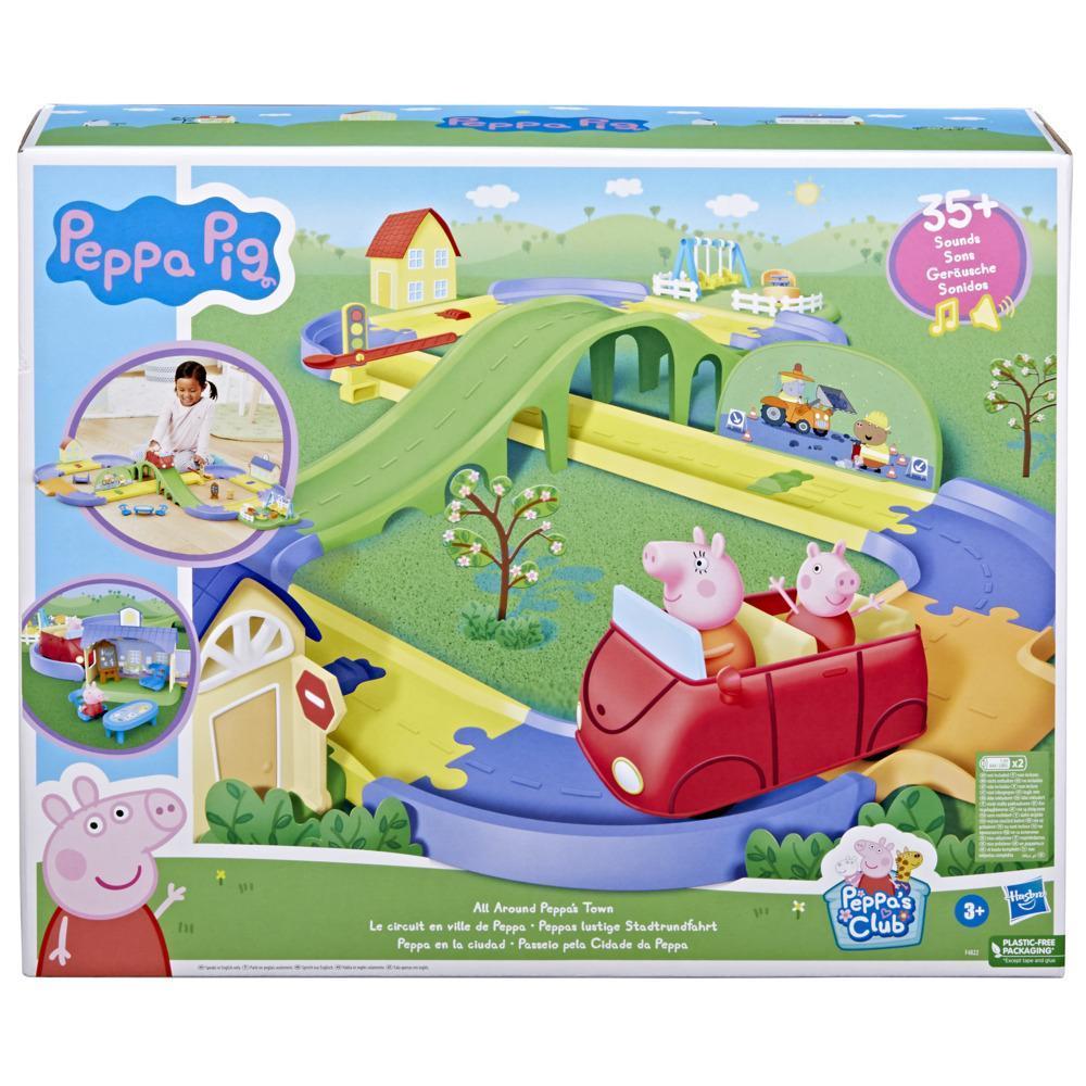 Peppa Pig All Around Peppa’s Town Set with Adjustable Track; Includes Vehicle and 1 Figure; 35+ Sounds; Ages 3 and Up product thumbnail 1