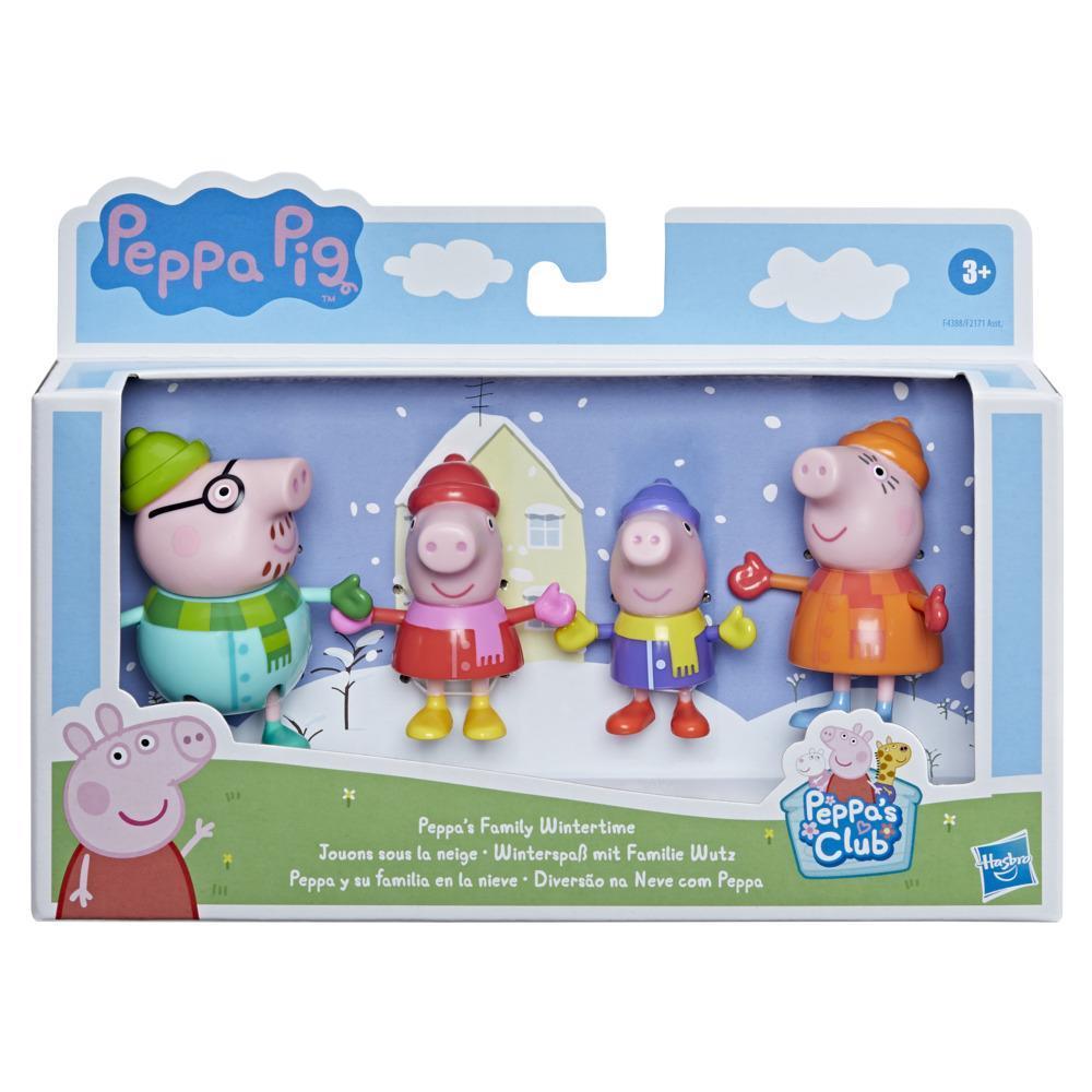 Peppa Pig Peppa's Club Peppa's Family Wintertime Figure 4-Pack Toy, 4 Figures in Cold-Weather Outfits, Ages 3 and up product thumbnail 1