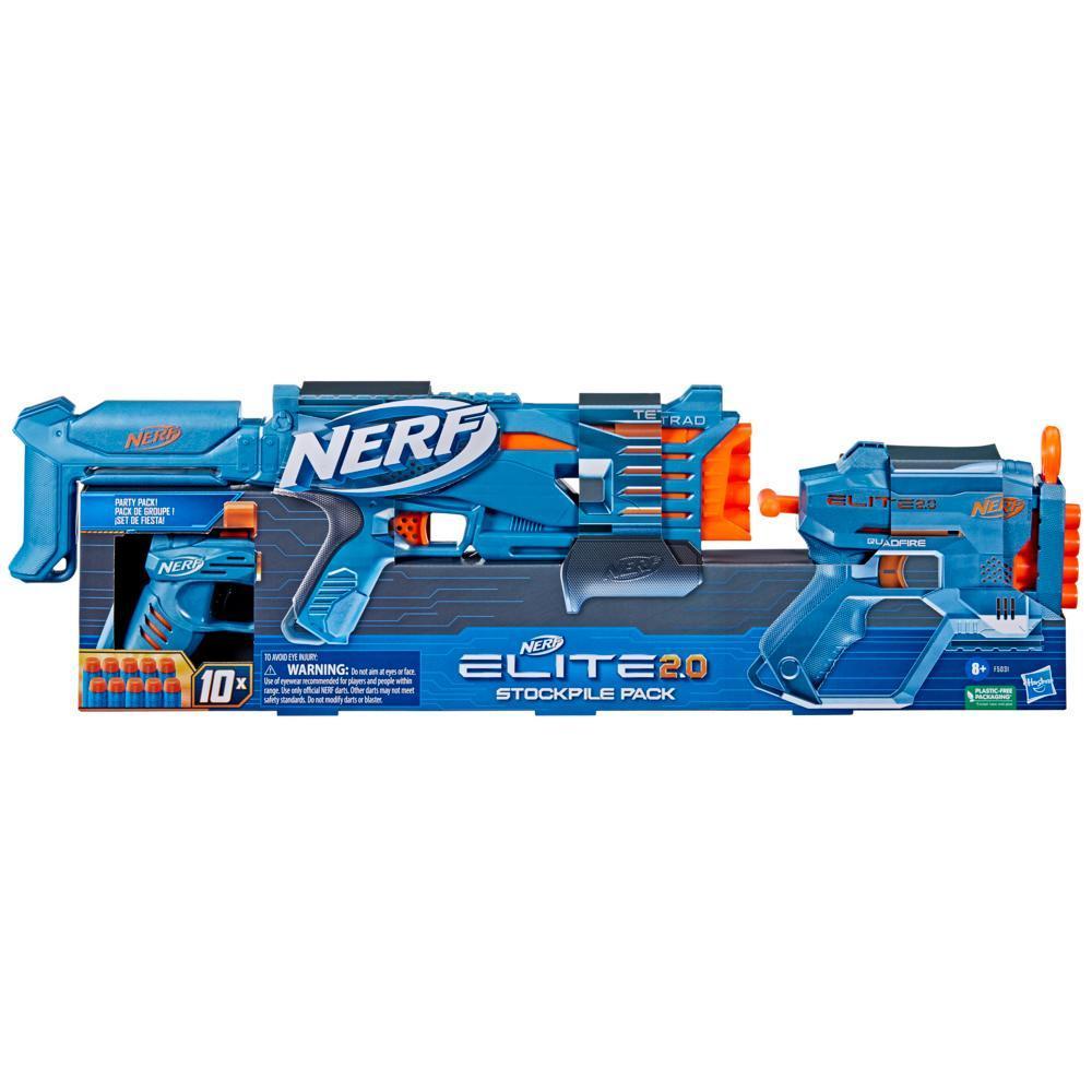 Nerf Elite 2.0 Stockpile Pack, Includes 3 Nerf Dart-Firing Blasters and 10 Official Nerf Elite Foam Darts product thumbnail 1