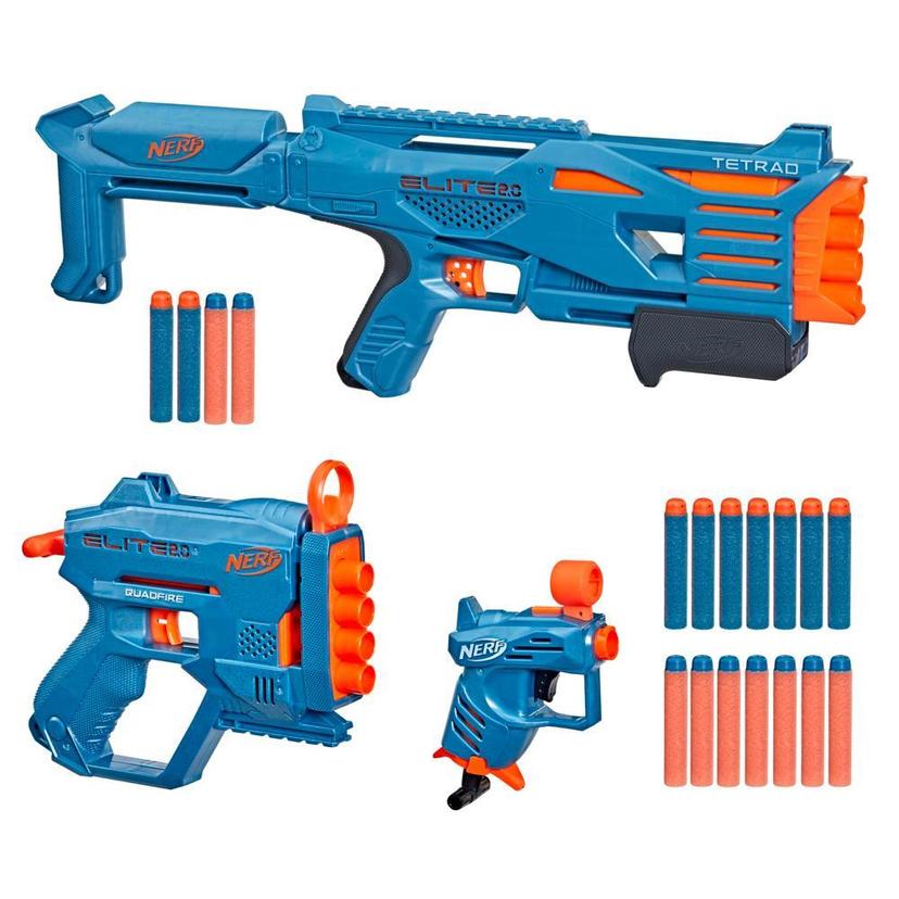 Nerf Elite 2.0 Stockpile Pack, Includes 3 Nerf Dart-Firing Blasters and 10 Official Nerf Elite Foam Darts product image 1