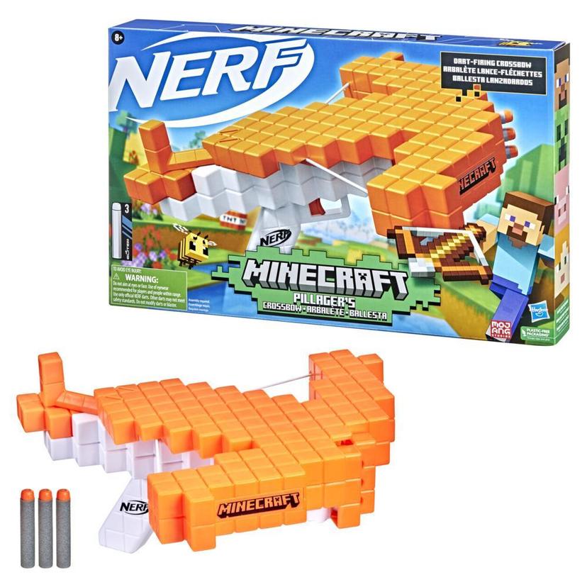 Nerf Minecraft Pillager's Crossbow Dart-Blasting Crossbow, Real Crossbow Action, Includes 3 Official Nerf Elite Darts product image 1