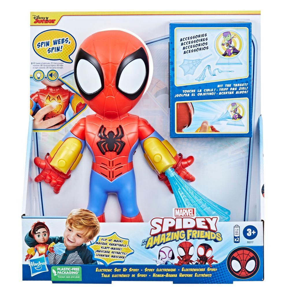 Marvel Spidey and His Amazing Friends Electronic Suit Up Spidey Action Figure, Spider-Man Toys product thumbnail 1