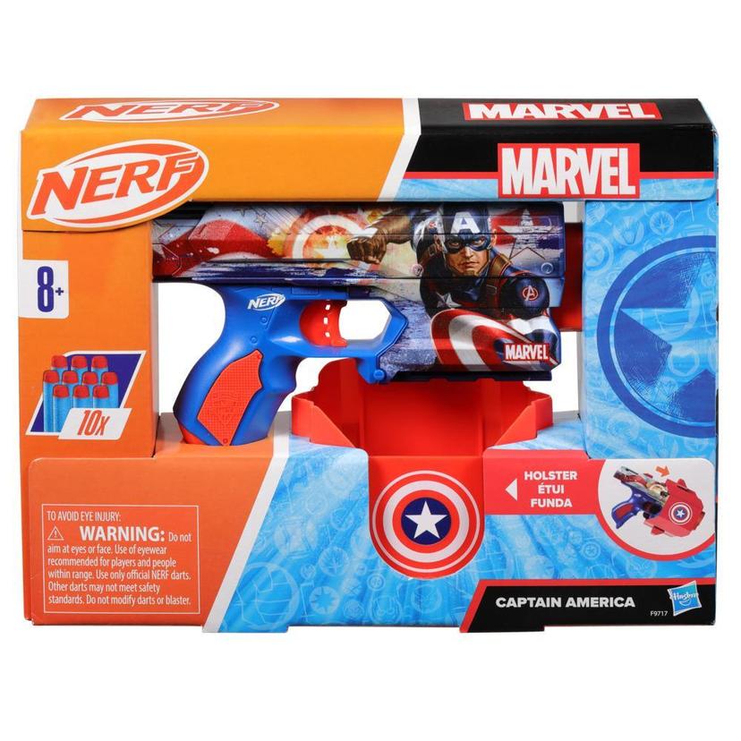 Nerf Marvel Captain America Blaster, 10 Nerf Elite Darts, Holster, Gifts for 8 Year Old Boys & Girls & Up product image 1