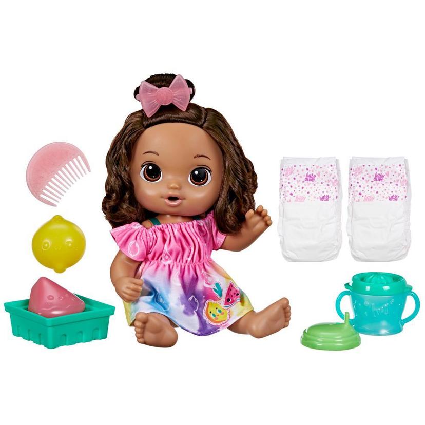 Baby Alive Fruity Sips Doll, Lemon, Pretend Juicer Baby Doll Set, Kids 3 and Up, Brown Hair product image 1