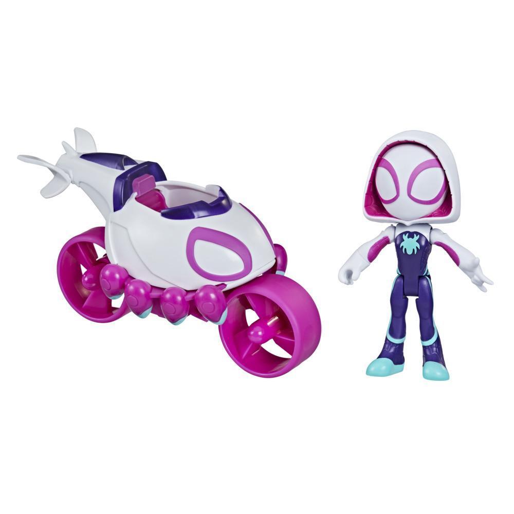 Marvel Spidey and His Amazing Friends Ghost-Spider Action Figure And Copter-Cycle Vehicle, For Kids Ages 3 And Up product thumbnail 1