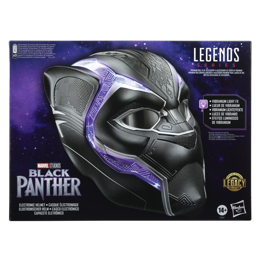 Marvel Legends Series Black Panther Premium Electronic Role Play Helmet with Light FX and Flip-Up/Flip-Down Lenses product thumbnail 1