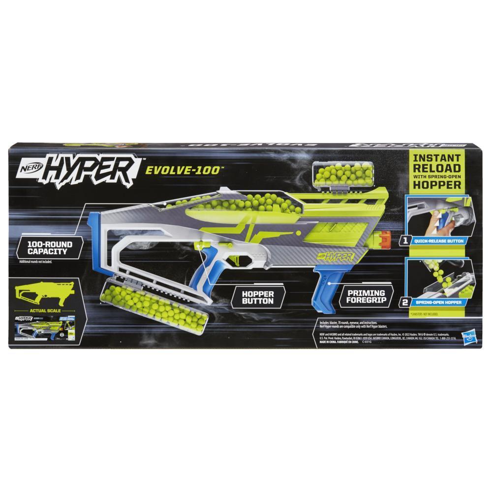 Nerf Hyper Evolve-100 Blaster, 70 Nerf Hyper Rounds, Spring-Open Hopper, Up To 110 FPS Velocity, Eyewear Included product thumbnail 1