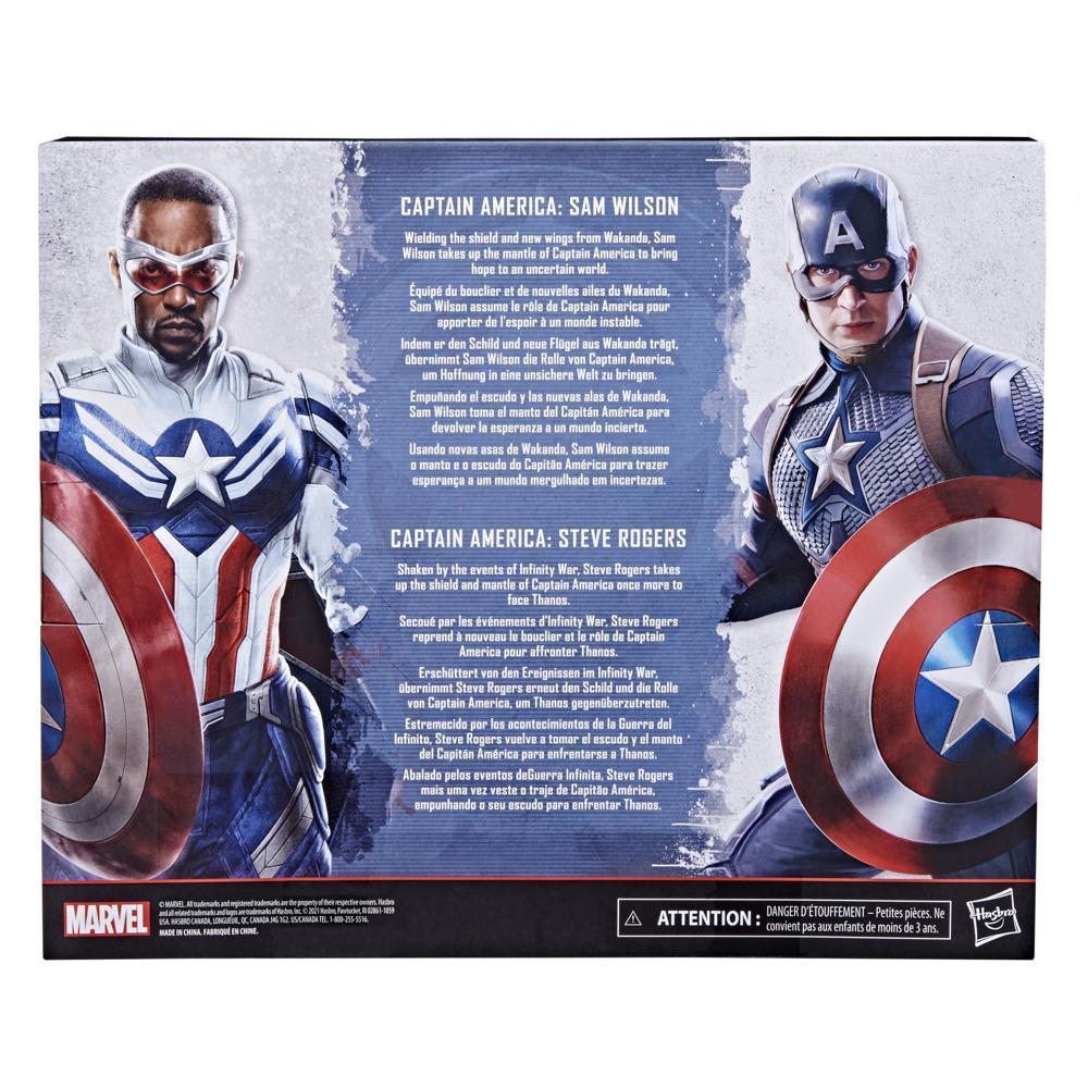 Marvel Legends Series Captain America 2-Pack Steve Rogers Sam Wilson MCU Figures, 7 Accessories product thumbnail 1