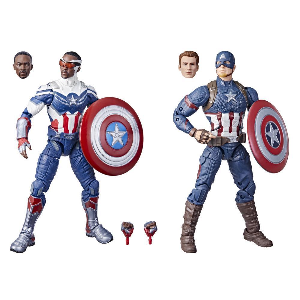 Marvel Legends Series Captain America 2-Pack Steve Rogers Sam Wilson MCU Figures, 7 Accessories product thumbnail 1