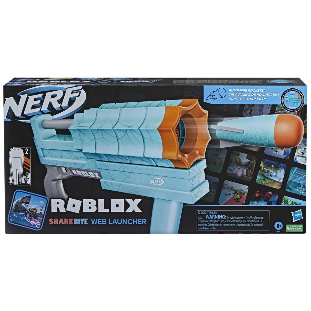 Nerf Roblox SharkBite: Web Launcher Rocker Blaster, Includes Code to Redeem Exclusive Virtual Item, 2 Nerf Rockets product thumbnail 1