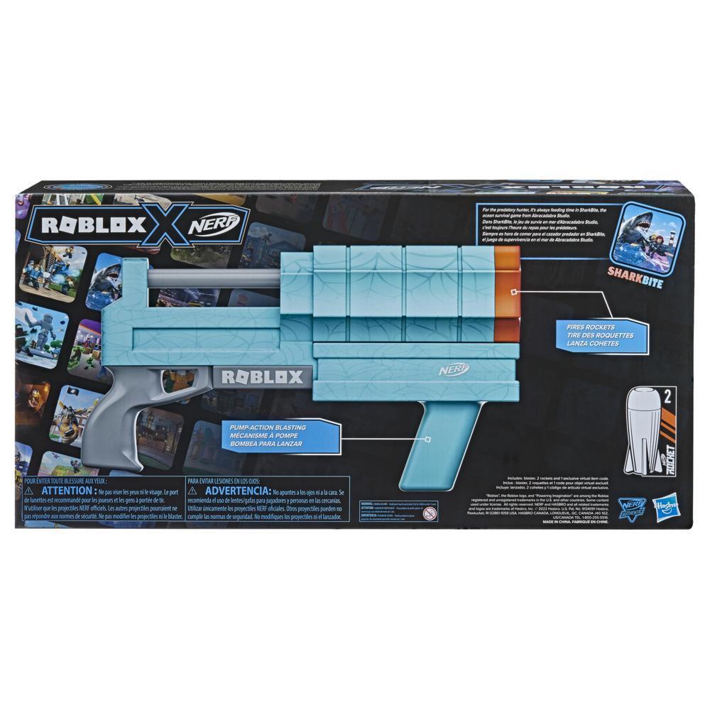 Nerf Roblox SharkBite: Web Launcher Rocker Blaster, Includes Code to Redeem Exclusive Virtual Item, 2 Nerf Rockets product thumbnail 1