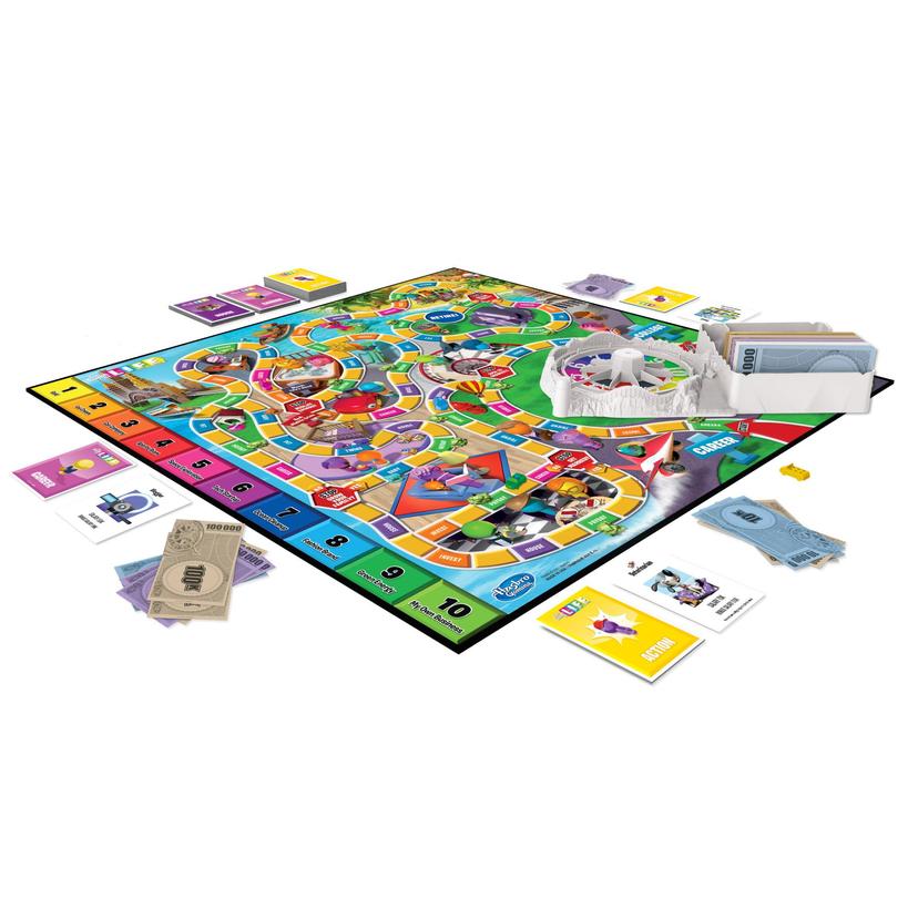 The Game of Life by Milton Bradley. The game board & all its