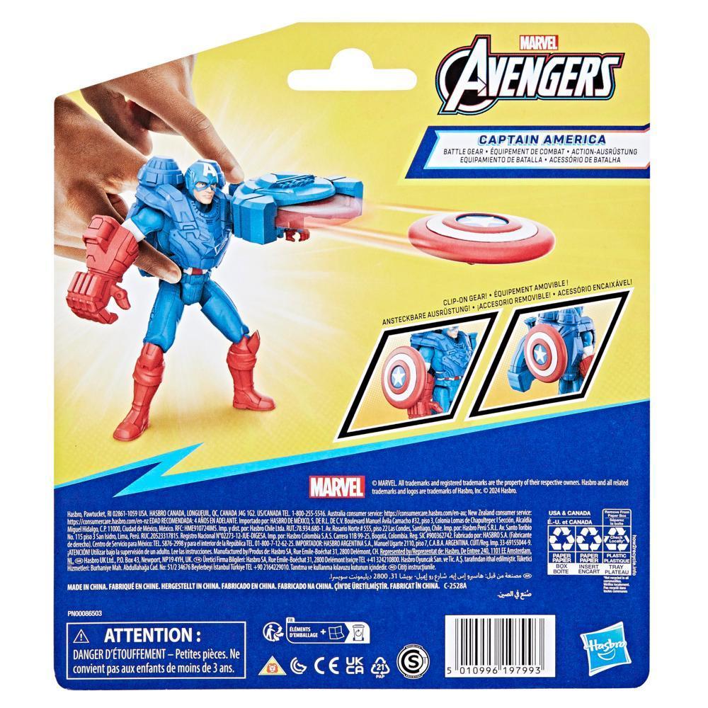 Marvel Avengers Epic Hero Series Battle Gear 4" Captain America Action Figure for Kids 4+ product thumbnail 1