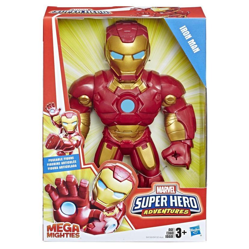 Figura de acción de 25 cm coleccionable de Iron Man de Playskool Heroes Marvel Super Hero Adventures Mega Mighties, Juguetes para niños a partir de los 3 años product image 1