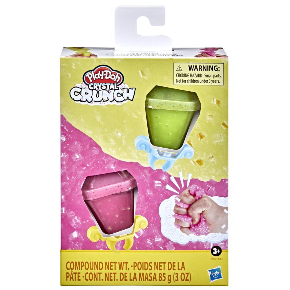 Play-Doh Crystal Crunch - Gemas Brillantes - Surtido de 2 recipientes - Rosado y Amarillo product thumbnail 1