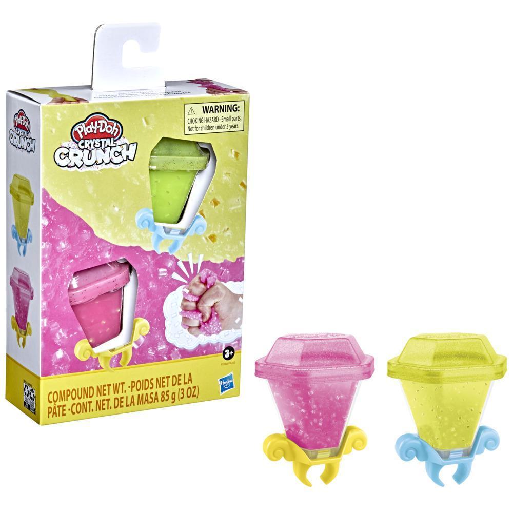 Play-Doh Crystal Crunch - Gemas Brillantes - Surtido de 2 recipientes - Rosado y Amarillo product thumbnail 1