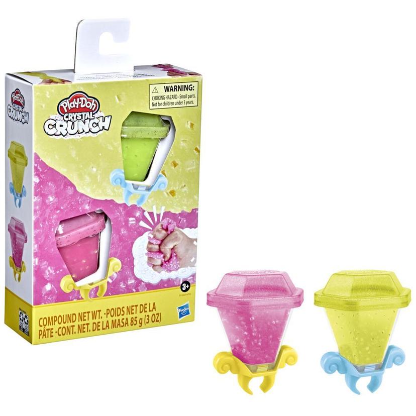 Play-Doh Crystal Crunch - Gemas Brillantes - Surtido de 2 recipientes - Rosado y Amarillo product image 1