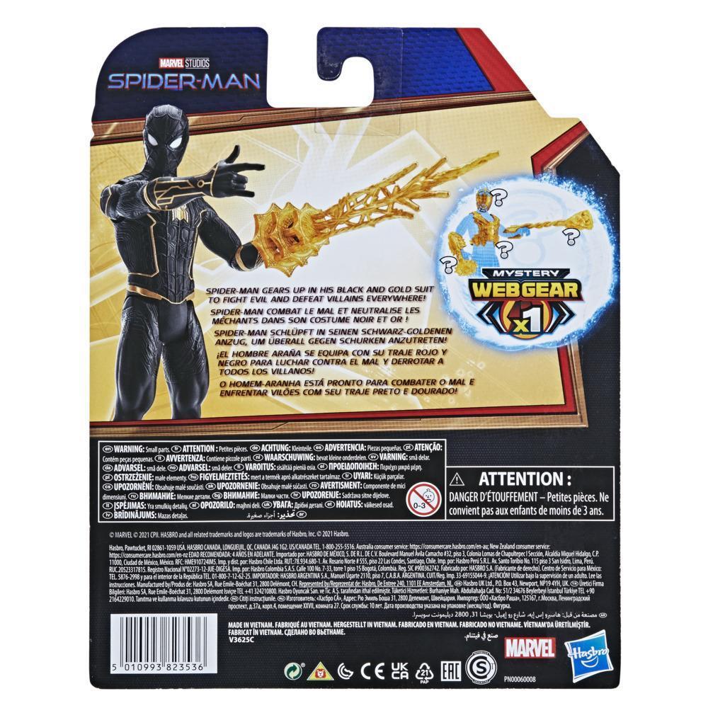 Marvel Spider-Man Mystery Web Gear - Hombre Araña con nuevo Traje negro y dorado product thumbnail 1